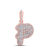 1/5CTW-DIA INITIAL "P" PENDANT